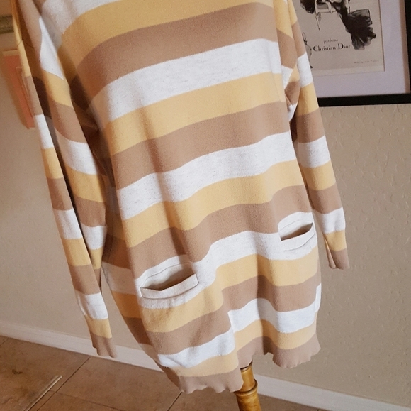 Joan Vass - Striped‎ Oversize Tunic Sweater - Picture 4 of 5